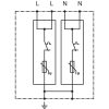 Túlfeszültséglevezető, T1+T2+T3 AC típusú egybeépített, 2P