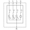 Túlfeszültséglevezető, T2+T3 AC típusú egybeépített, 3+1P